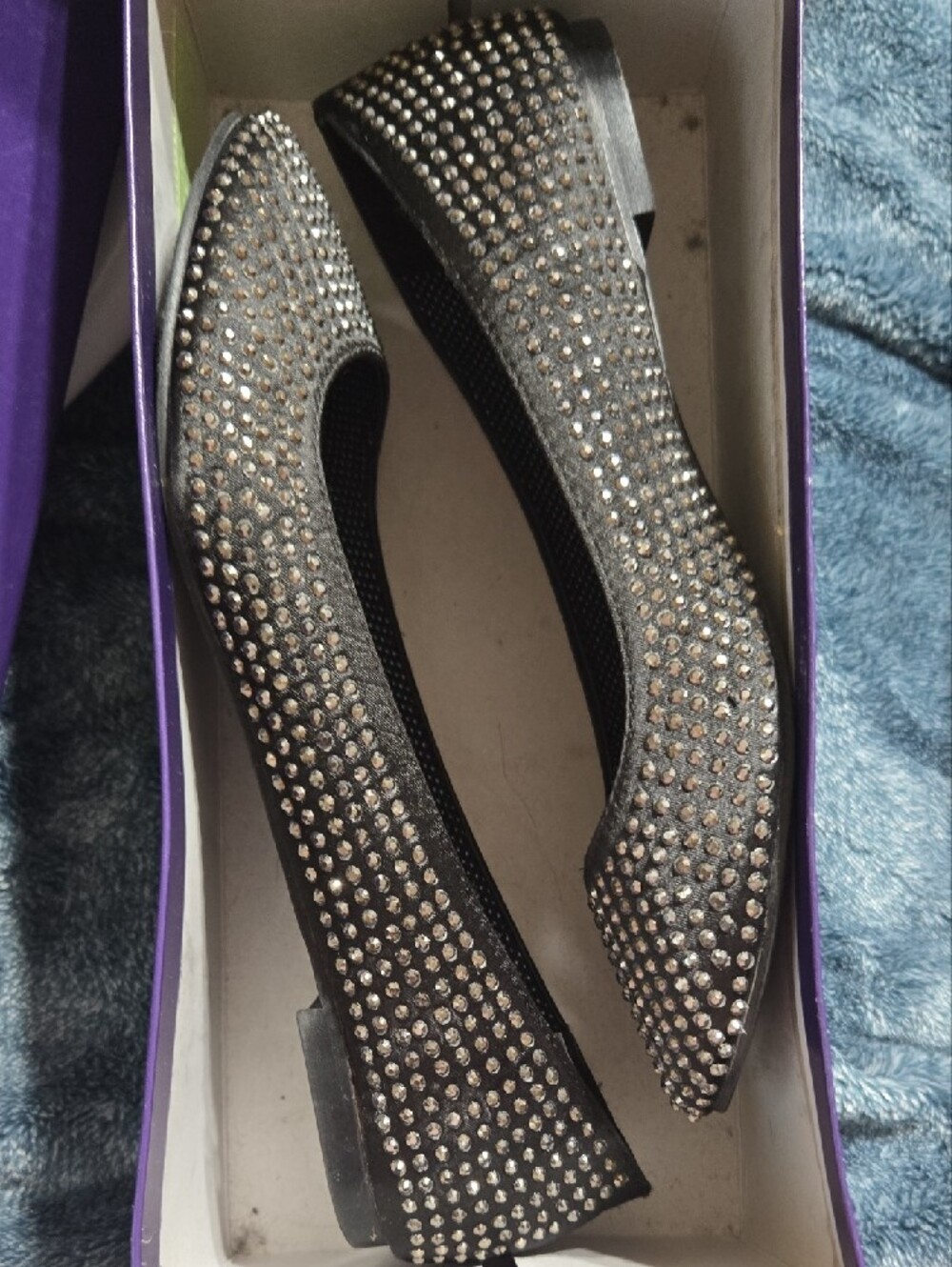 Madden Girl Black Studded Slip-On Ballet Flats